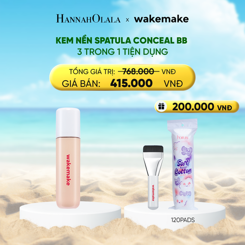  DEAL 5: KEM NỀN WAKEMAKE SPATULA CONCEAL BB 3 TRONG 1 TIỆN DỤNG 
