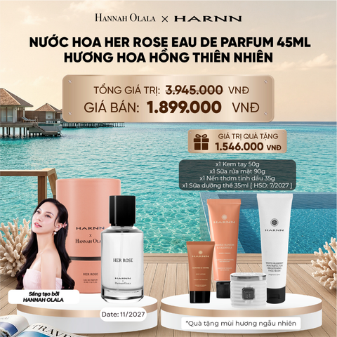  [ĐỘC QUYỀN HARNN X HANNAH OLALA] NƯỚC HOA HER ROSE EAU DE PARFUM 45ML - HƯƠNG HOA HỒNG THIÊN NHIÊN_ D1512 