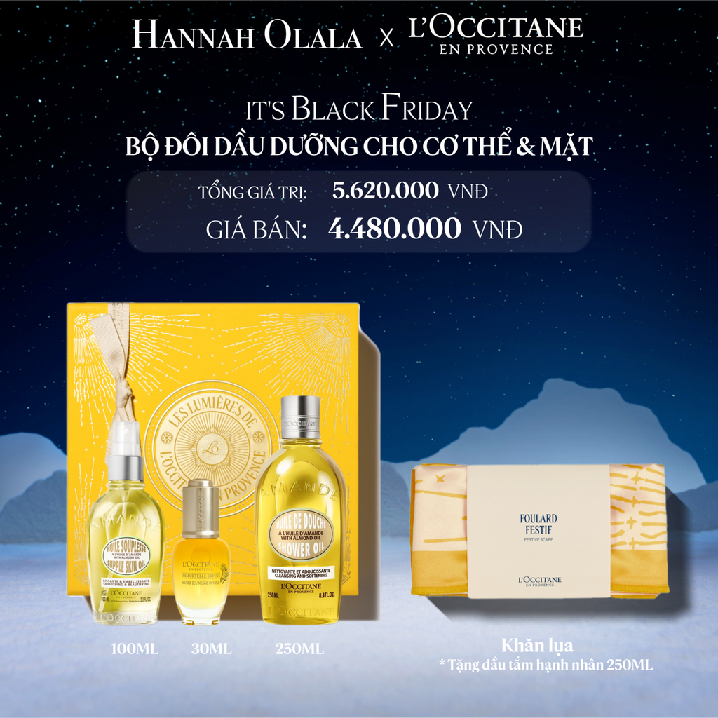  DEAL 21: [SET LỄ HỘI 2025] SET BA DẦU DƯỠNG CHO CƠ THỂ VÀ MẶT 