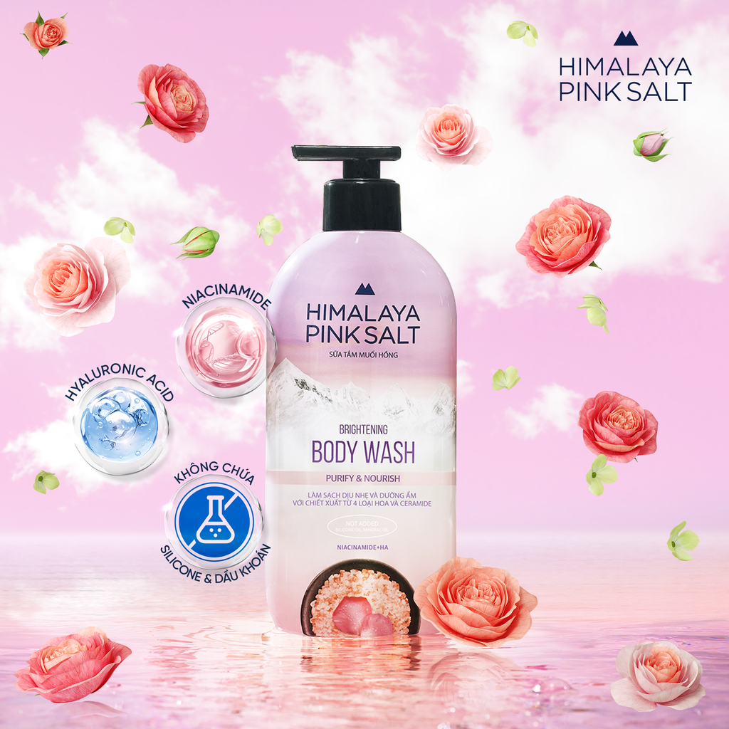  SỮA TẮM MUỐI HỒNG HIMALAYA PINK SALT TƯƠI MÁT VÀ SẢNG KHOÁI 800G 