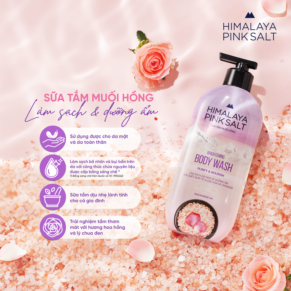  COMBO 02 SỮA TẮM MUỐI HỒNG HIMALAYA PINK SALT TƯƠI MÁT VÀ SẢNG KHOÁI 800G 