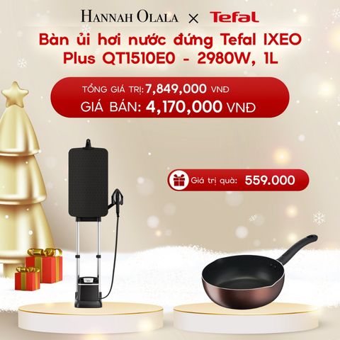  A1155_DEAL 3.1: BÀN ỦI HƠI NƯỚC ĐỨNG TEFAL IXEO PLUS QT1510E0 - 2980W, 1L 