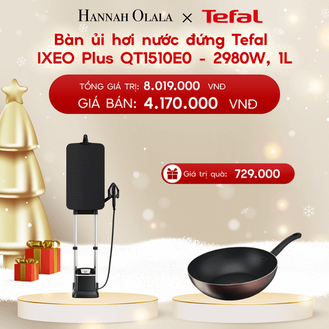  A1155_DEAL 3.1: BÀN ỦI HƠI NƯỚC ĐỨNG TEFAL IXEO PLUS QT1510E0 - 2980W, 1L 