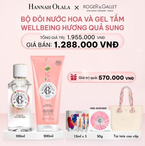  E939_DEAL 3: COMBO LƯU HƯƠNG NƯỚC HOA 100ML & GEL TẮM 200ML WELBEING ROGER&GALLLET 