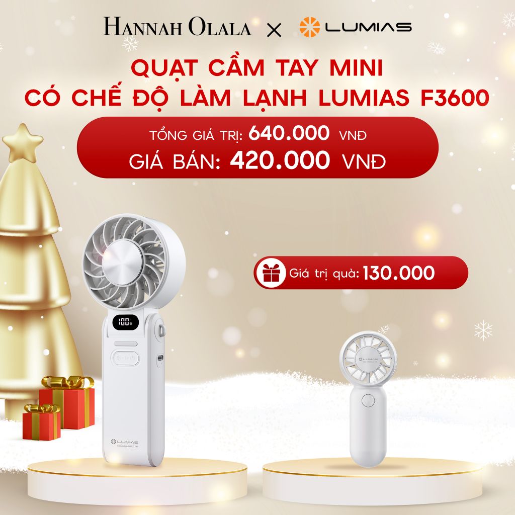  A94_DEAL 28: QUẠT CẦM TAY MINI CÓ CHẾ ĐỘ LÀM LẠNH LUMIAS F3600 