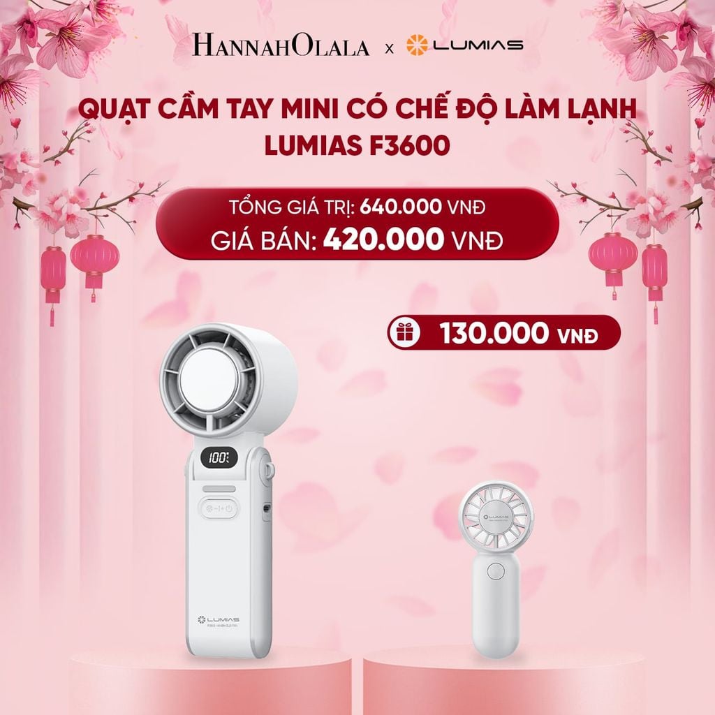  DEAL 19: QUẠT CẦM TAY MINI CÓ CHẾ ĐỘ LÀM LẠNH LUMIAS F3600 