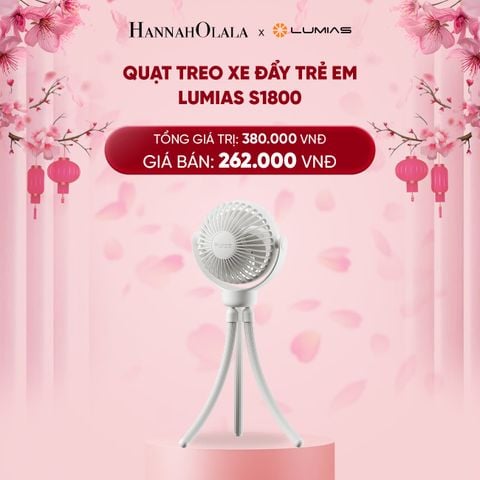  DEAL 22: QUẠT TREO XE ĐẨY TRẺ EM LUMIAS S1800 