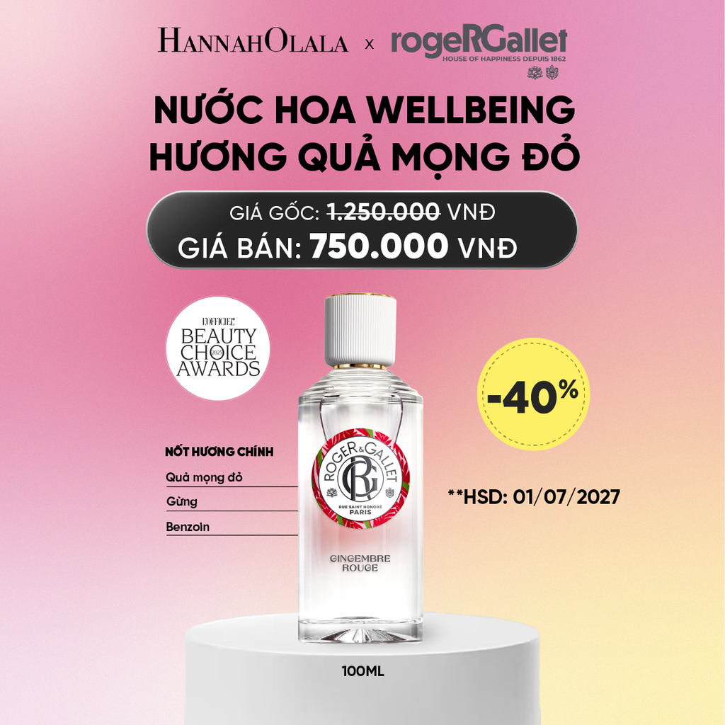  FLASH DEAL NƯỚC HOA WELLBEING ROGER&GALLET 100ML ( DATE 08/2027)_A673 