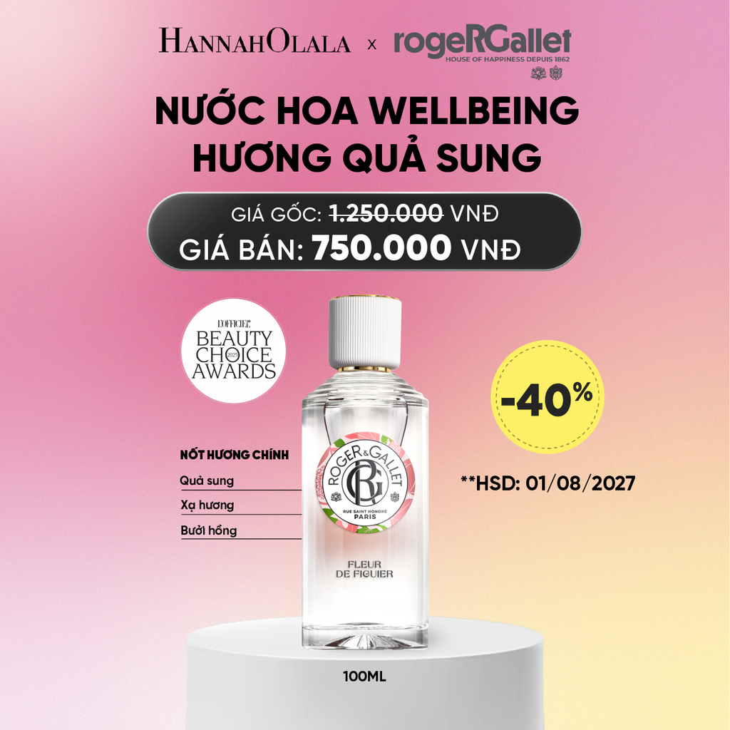  FLASH DEAL NƯỚC HOA WELLBEING ROGER&GALLET 100ML ( DATE 08/2027)_A673 