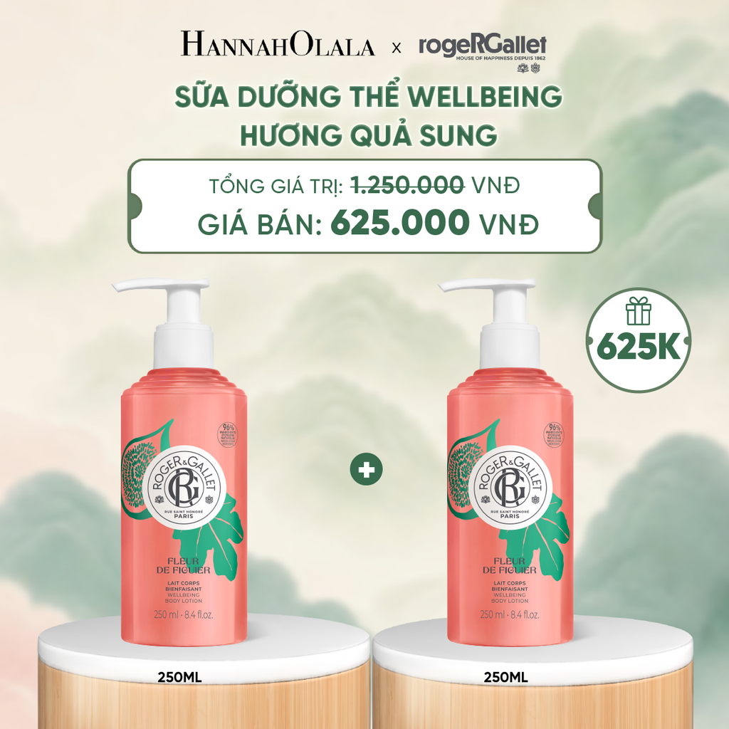  SỮA DƯỠNG THỂ HƯƠNG NƯỚC HOA WELLBEING ROGER&GALLET 250ML - DEAL 8 - A280 