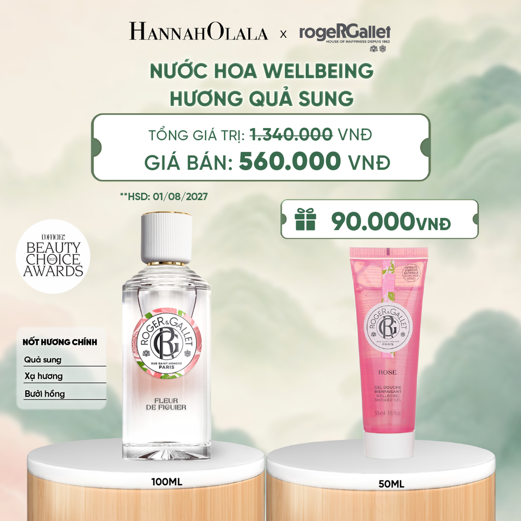  (HSD 07-08/2027) NƯỚC HOA WELLBEING ROGER&GALLET 100ML - DEAL 3 - A261 