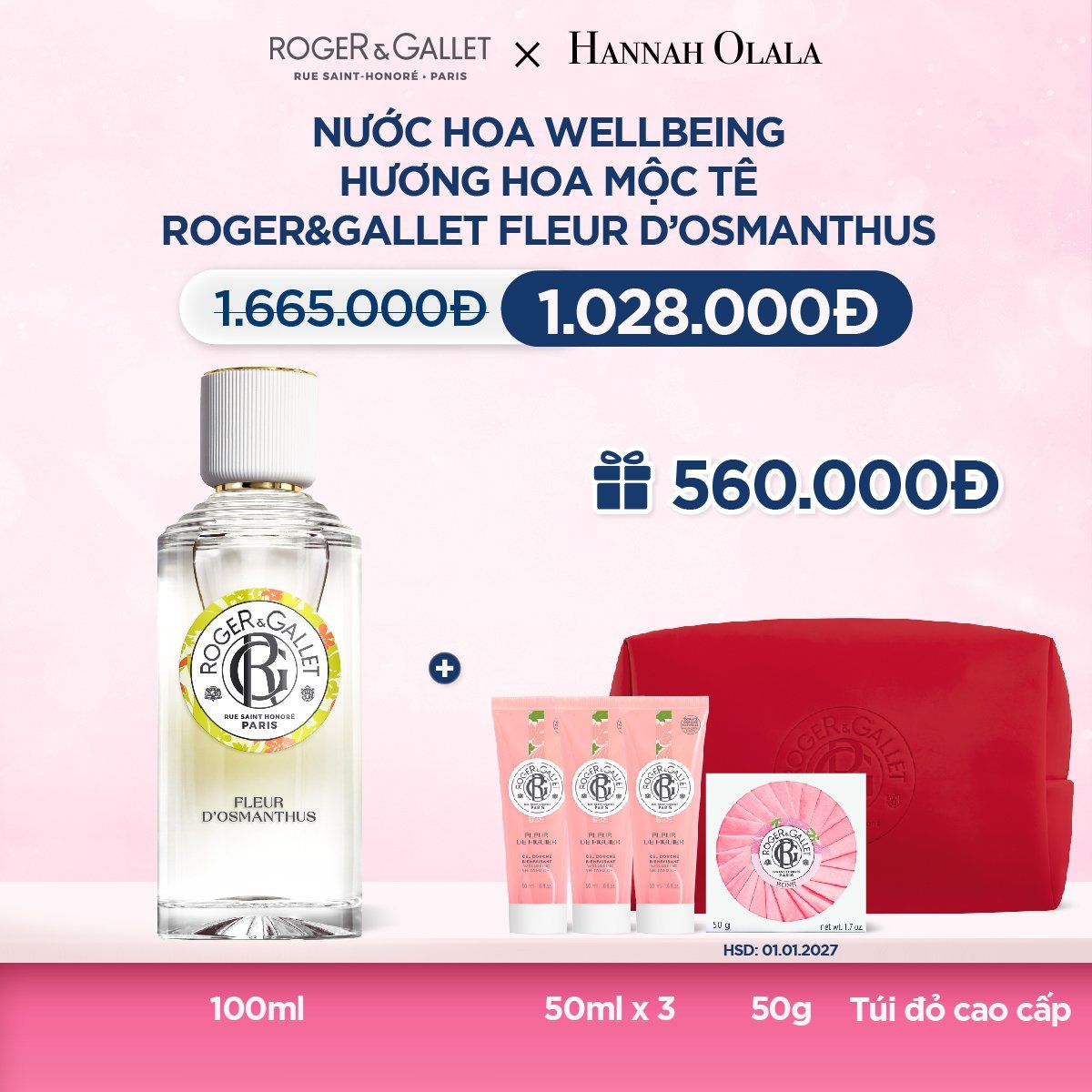  DEAL 2: NƯỚC HOA WELLBEING ROGER&GALLET 100ML 