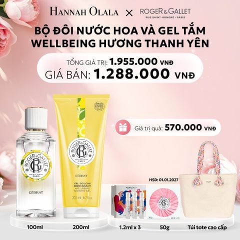  E629: DEAL 3: COMBO LƯU HƯƠNG WELBEING ROGER&GALLLET: Nước hoa 100ml & Gel tắm 200ml - [GIAO HÀNG TỪ 03/10] 