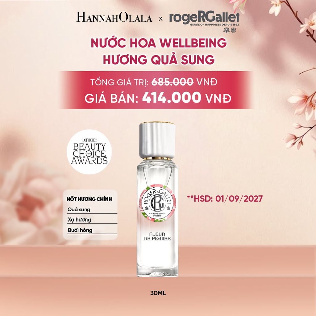  NƯỚC HOA WELLBEING ROGER&GALLET 30ML - A2123 