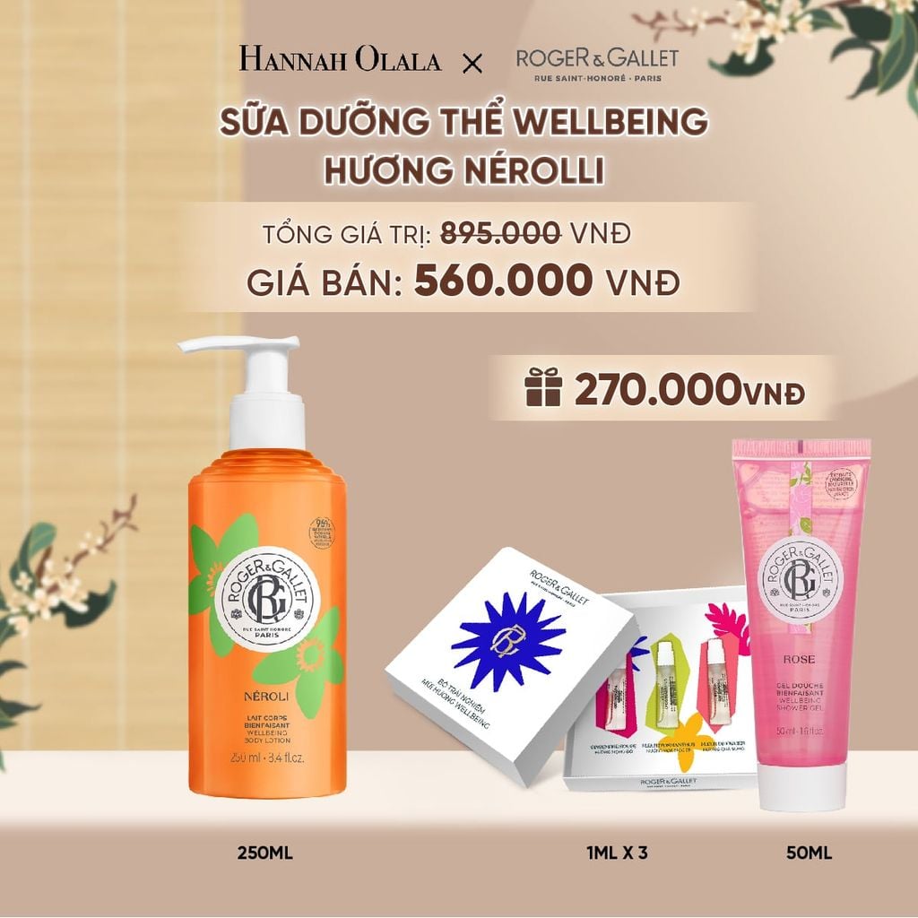  SỮA DƯỠNG THỂ HƯƠNG NƯỚC HOA WELLBEING ROGER&GALLET 250ML - A5105 
