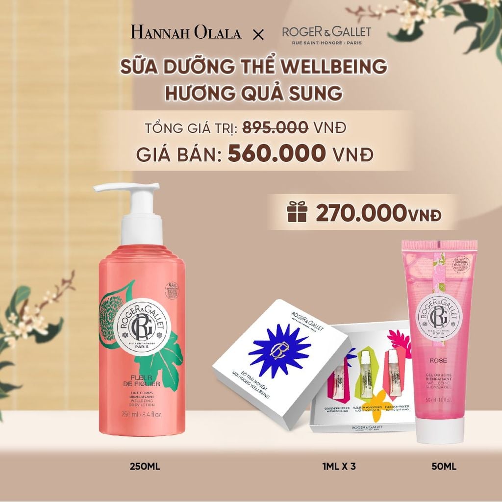  SỮA DƯỠNG THỂ HƯƠNG NƯỚC HOA WELLBEING ROGER&GALLET 250ML - A5105 