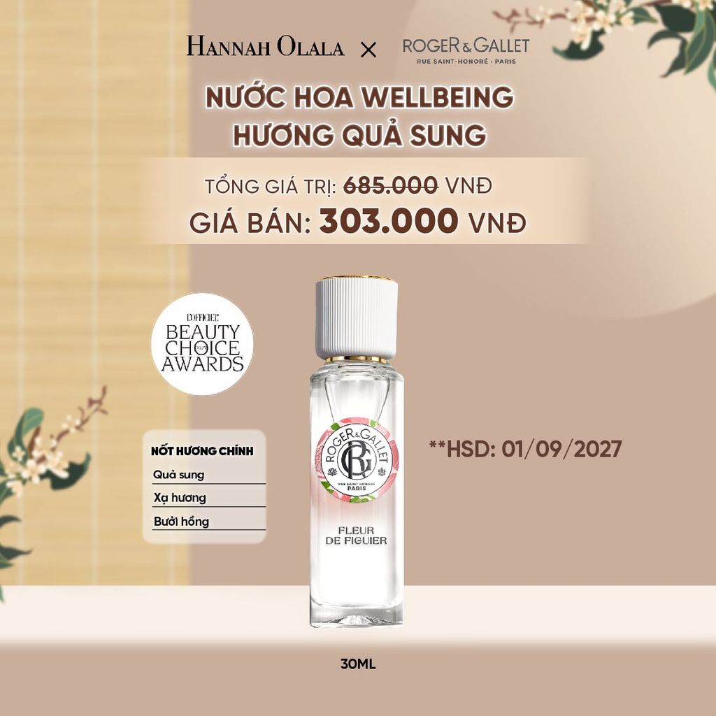  NƯỚC HOA WELLBEING ROGER&GALLET 30ML - A5090 