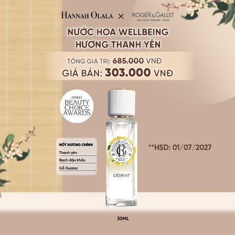  NƯỚC HOA WELLBEING ROGER&GALLET 30ML - A5090 