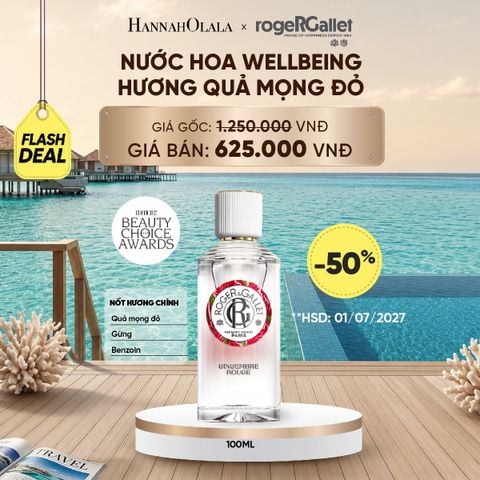  NƯỚC HOA WELLBEING ROGER&GALLET 100ML ( DATE 08/2027)_ D2203 