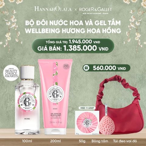  DEAL 3: COMBO LƯU HƯƠNG WELBEING ROGER&GALLLET: Nước hoa 100ml & Gel tắm 200ml 