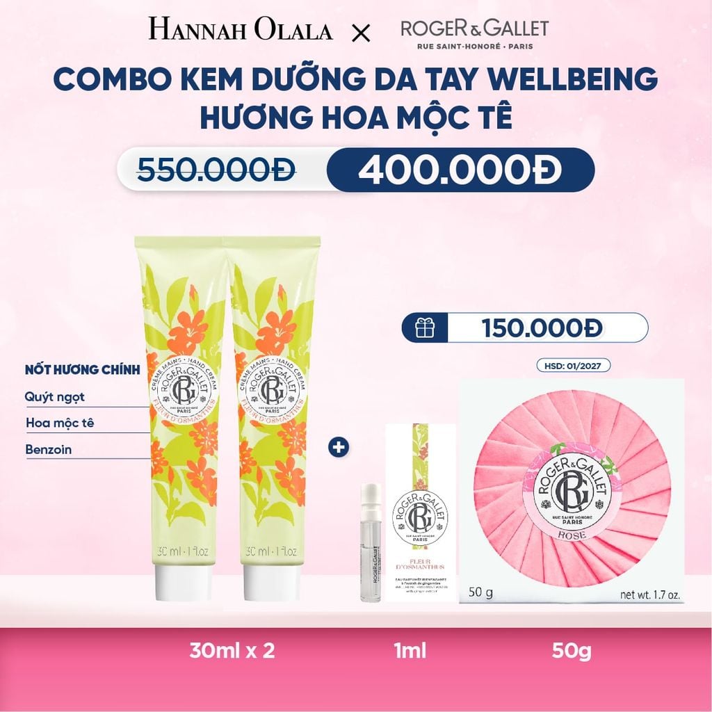  Deal 7: COMBO 2 KEM DƯỠNG DA TAY ROGER&GALLET 30ML 