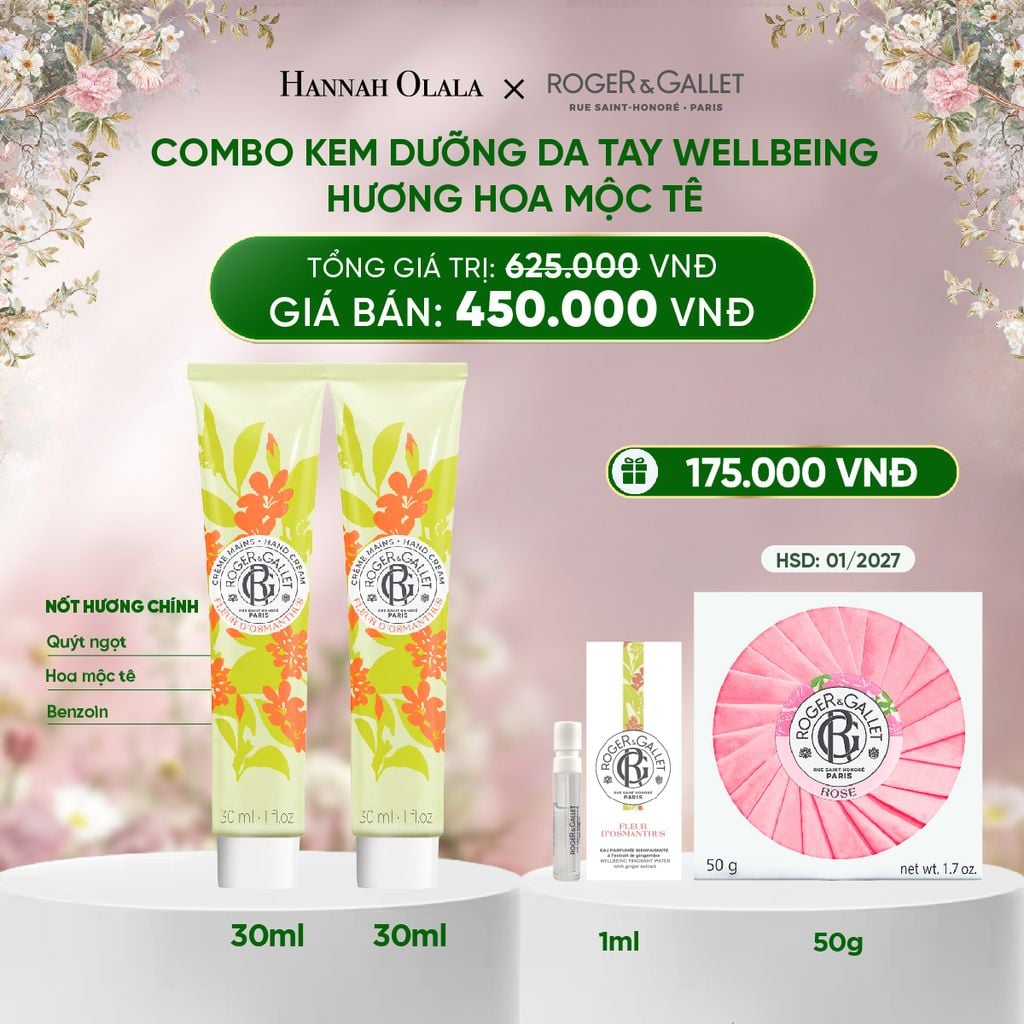  DEAL 4: COMBO 2 KEM DƯỠNG DA TAY ROGER&GALLET 30ML 