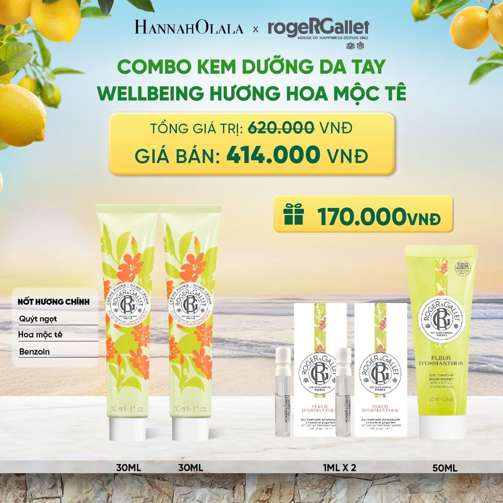  COMBO 2 KEM DƯỠNG DA TAY ROGER&GALLET 30ML 