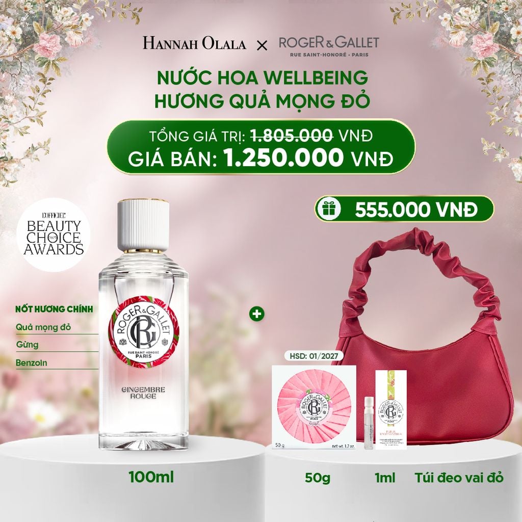  DEAL 1: NƯỚC HOA WELLBEING ROGER&GALLET 100ML 