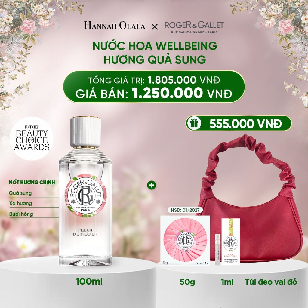  DEAL 1: NƯỚC HOA WELLBEING ROGER&GALLET 100ML 