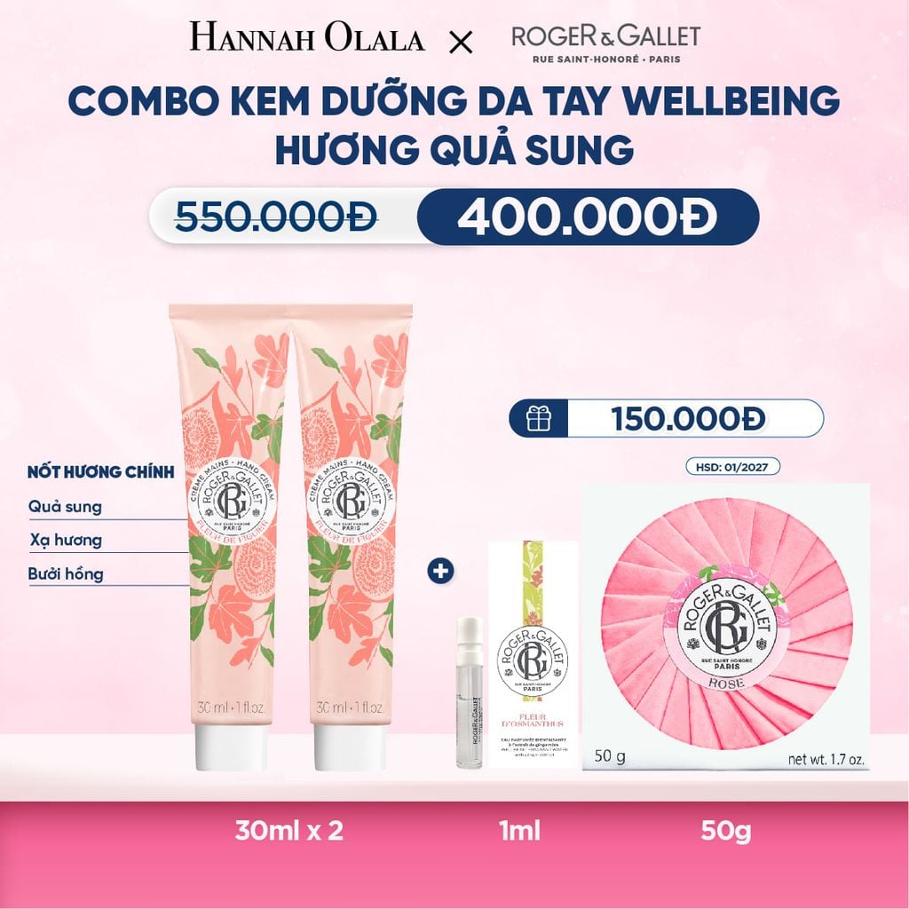  Deal 7: COMBO 2 KEM DƯỠNG DA TAY ROGER&GALLET 30ML 