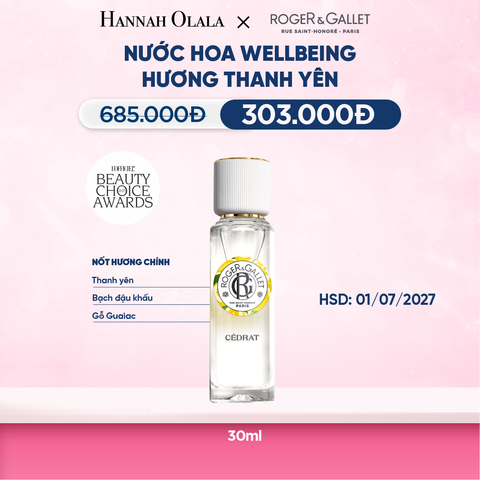  NƯỚC HOA WELLBEING ROGER&GALLET 30ML 