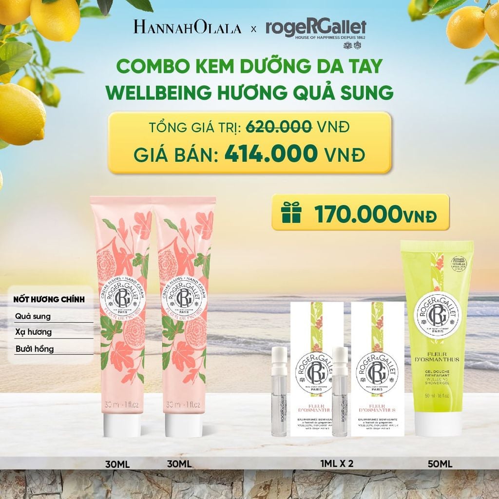  COMBO 2 KEM DƯỠNG DA TAY ROGER&GALLET 30ML 