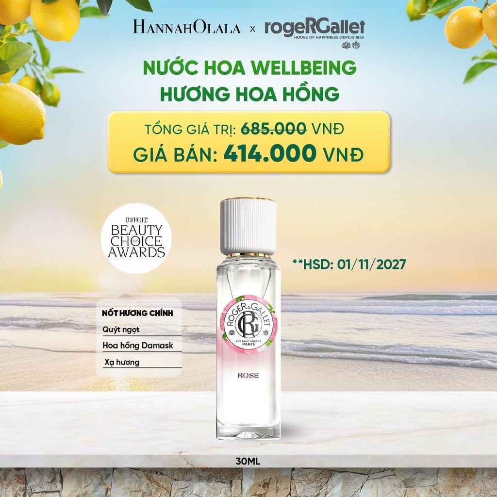 NƯỚC HOA WELLBEING ROGER&GALLET 30ML 