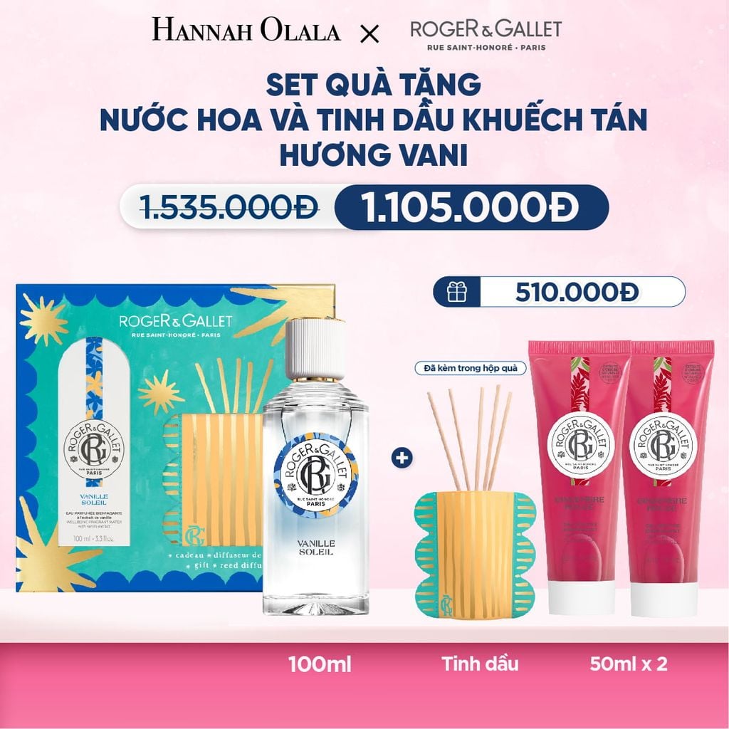  DEAL 5: BỘ QUÀ TẶNG LỄ HỘI WELLBEING NƯỚC HOA 100ML VÀ TINH DẦU KHUẾCH TÁN 