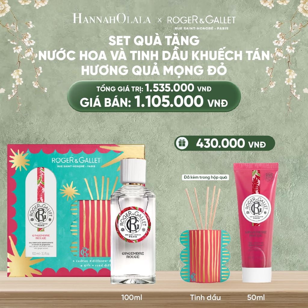  DEAL 5: BỘ QUÀ TẶNG LỄ HỘI WELLBEING NƯỚC HOA 100ML VÀ TINH DẦU KHUẾCH TÁN 