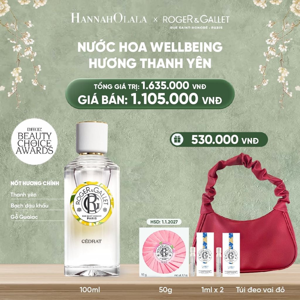  DEAL 2: NƯỚC HOA WELLBEING ROGER&GALLET 100ML 