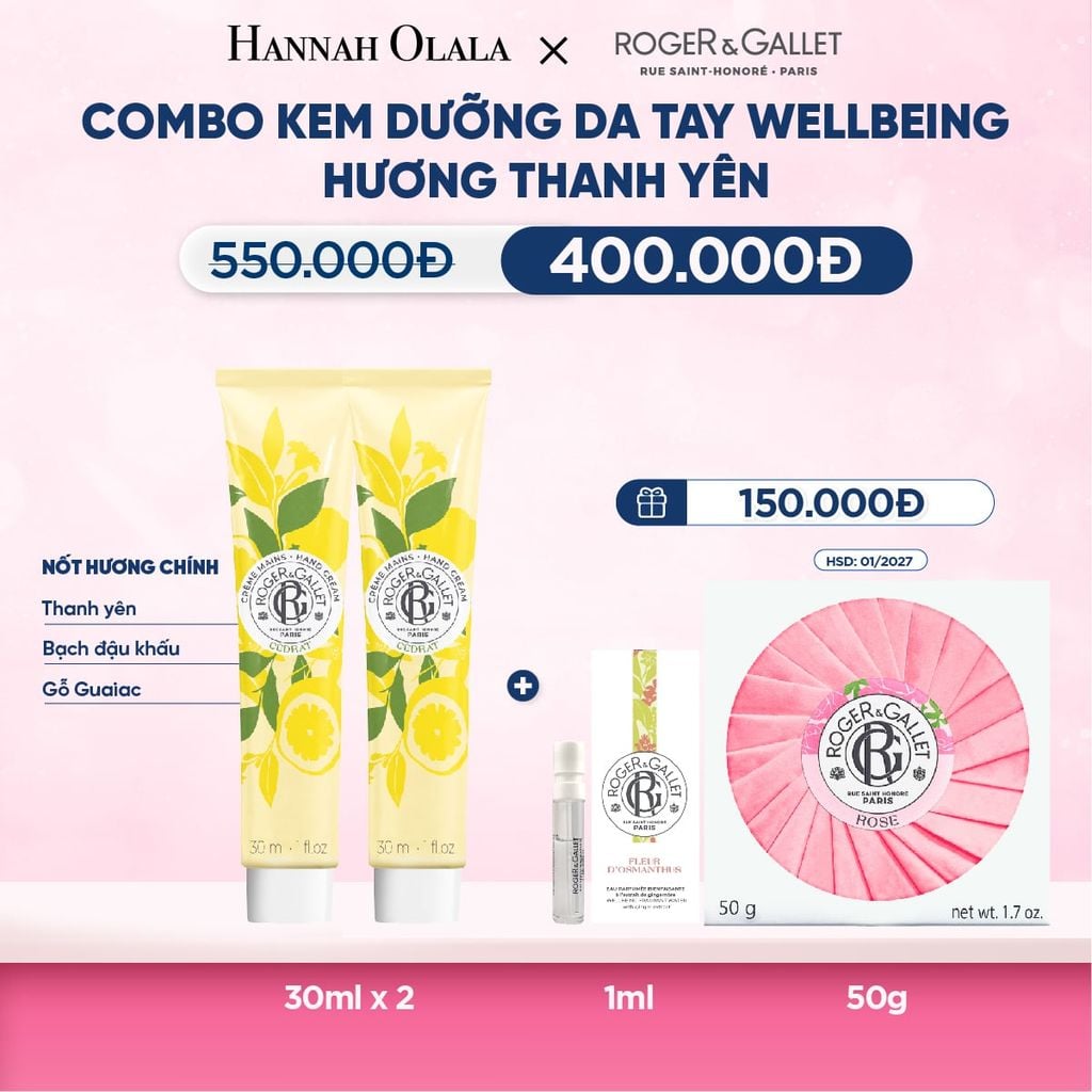  Deal 7: COMBO 2 KEM DƯỠNG DA TAY ROGER&GALLET 30ML 