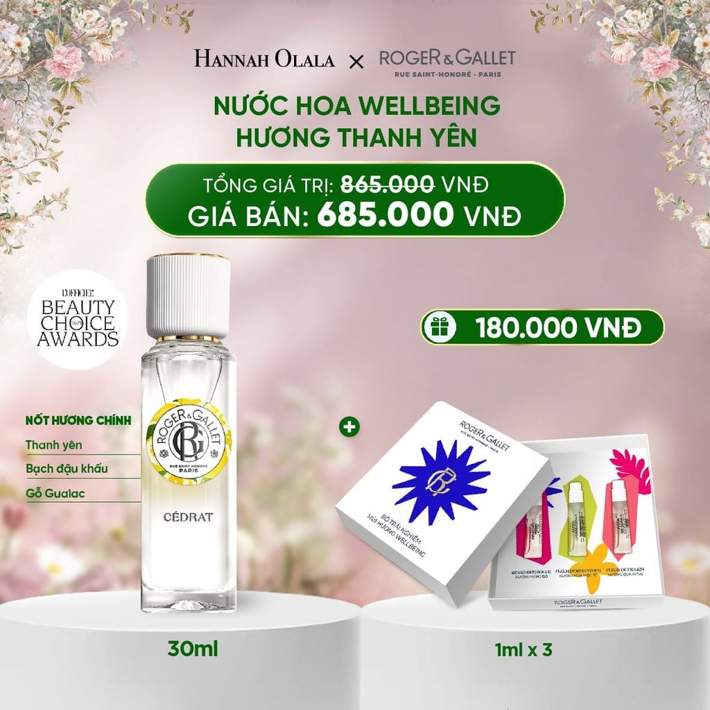  DEAL 3: NƯỚC HOA WELLBEING ROGER&GALLET 30ML 