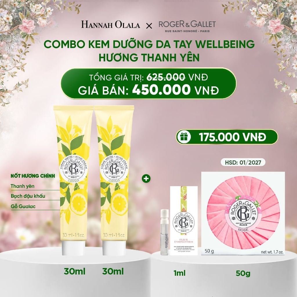  DEAL 4: COMBO 2 KEM DƯỠNG DA TAY ROGER&GALLET 30ML 