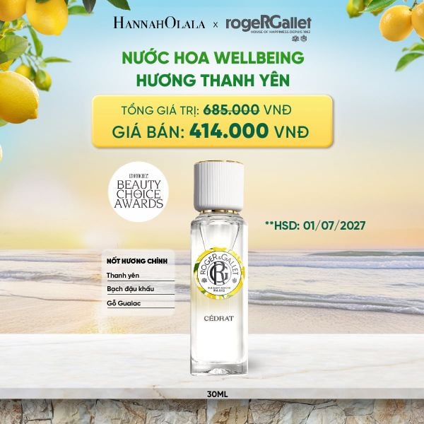  NƯỚC HOA WELLBEING ROGER&GALLET 30ML 
