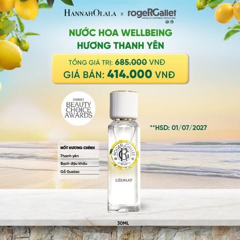  NƯỚC HOA WELLBEING ROGER&GALLET 30ML 