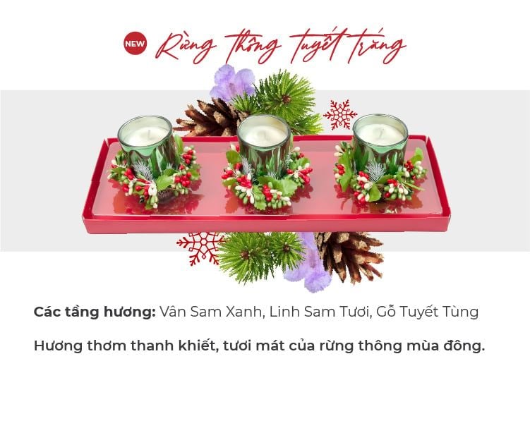  DEAL 8: MUA COMBO 2 SET NẾN GIÁNG SINH ZENME GIÁ GIẢM CÒN 1.200.000Đ (CHỌN THÊM MÙI NOTE VÀO GHI CHÚ)
TẶNG 1 TINH DẦU 4HOME 10ML TRỊ GIÁ 299.000Đ 