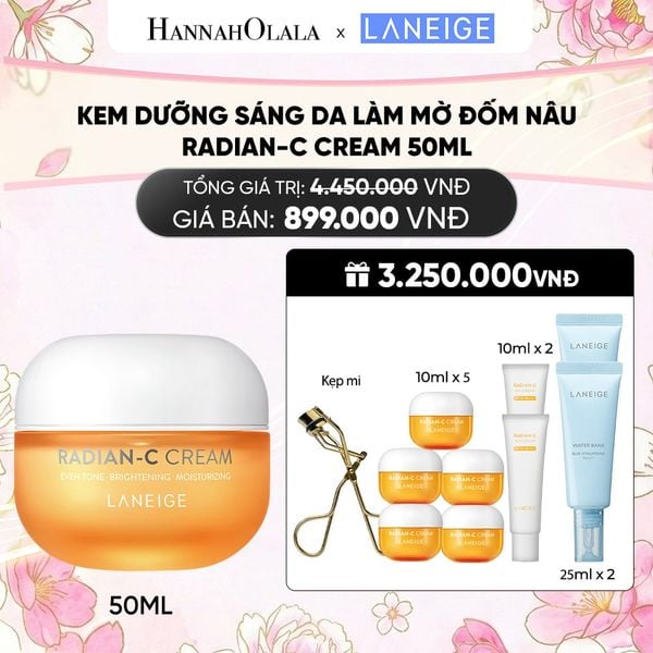  KEM DƯỠNG GIÚP HỖ TRỢ LÀM ĐỀU MÀU DA MỜ THÂM SẠM KEM DƯỠNG TRẮNG DA LÀM MỜ ĐỐM NÂU LANEIGE RADIAN-C CREAM 50ML 