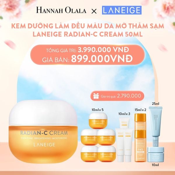  A436_DEAL 4: KEM DƯỠNG GIÚP HỖ TRỢ LÀM ĐỀU MÀU DA MỜ THÂM SẠM KEM DƯỠNG TRẮNG DA LÀM MỜ ĐỐM NÂU LANEIGE RADIAN-C CREAM 50ML 