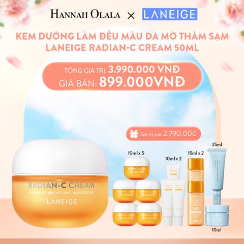  A436_DEAL 4: KEM DƯỠNG GIÚP HỖ TRỢ LÀM ĐỀU MÀU DA MỜ THÂM SẠM KEM DƯỠNG TRẮNG DA LÀM MỜ ĐỐM NÂU LANEIGE RADIAN-C CREAM 50ML 