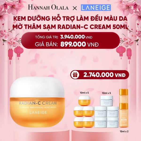  A1176_DEAL 4: KEM DƯỠNG GIÚP HỖ TRỢ LÀM ĐỀU MÀU DA MỜ THÂM SẠM KEM DƯỠNG TRẮNG DA LÀM MỜ ĐỐM NÂU LANEIGE RADIAN-C CREAM 50ML 