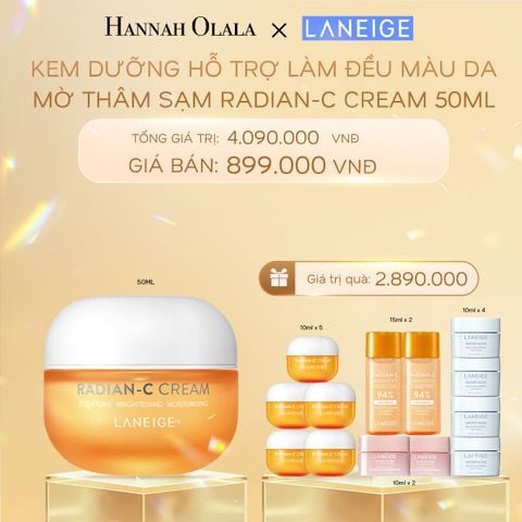  DEAL 4: KEM DƯỠNG GIÚP HỖ TRỢ LÀM ĐỀU MÀU DA MỜ THÂM SẠM KEM DƯỠNG TRẮNG DA LÀM MỜ ĐỐM NÂU LANEIGE RADIAN-C CREAM 50ML 