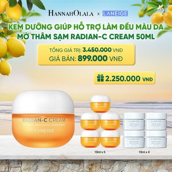 KEM DƯỠNG GIÚP HỖ TRỢ LÀM ĐỀU MÀU DA MỜ THÂM SẠM KEM DƯỠNG TRẮNG DA LÀM MỜ ĐỐM NÂU LANEIGE RADIAN-C CREAM 50ML 