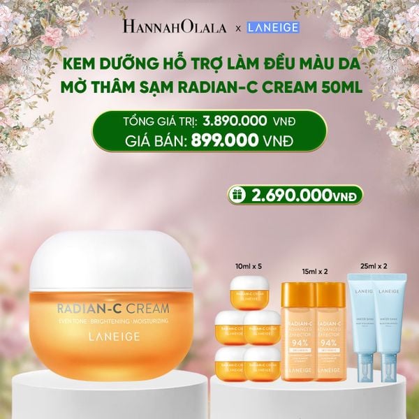  E956_DEAL 4: KEM DƯỠNG GIÚP HỖ TRỢ LÀM ĐỀU MÀU DA MỜ THÂM SẠM KEM DƯỠNG TRẮNG DA LÀM MỜ ĐỐM NÂU LANEIGE RADIAN-C CREAM 50ML 