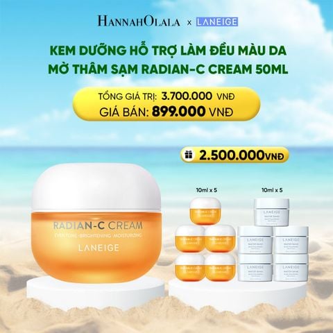  DEAL 4: KEM DƯỠNG GIÚP HỖ TRỢ LÀM ĐỀU MÀU DA MỜ THÂM SẠM KEM DƯỠNG TRẮNG DA LÀM MỜ ĐỐM NÂU LANEIGE RADIAN-C CREAM 50ML 